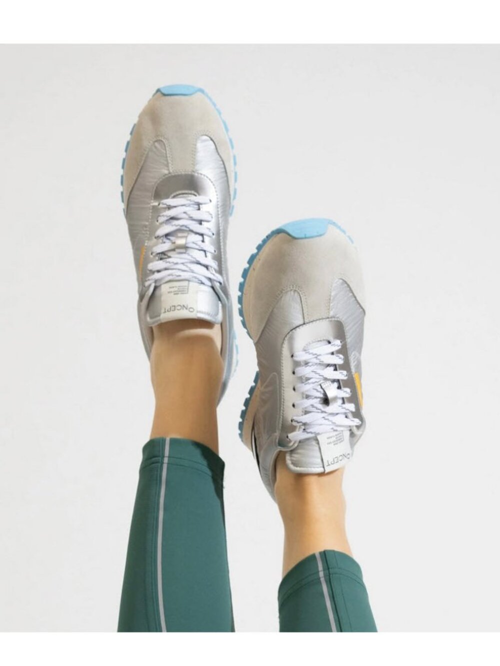 Oncept Women's Tokyo Silver Flash Sneakers Sz 9.5